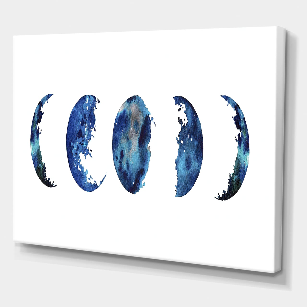 Designart - Blue Moon Phases - Bohemian & Eclectic Canvas Wall Art Print